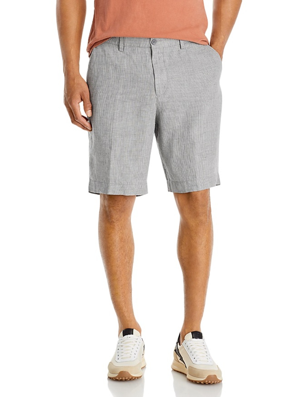 Linen Micro-Houndstooth Sport Shorts